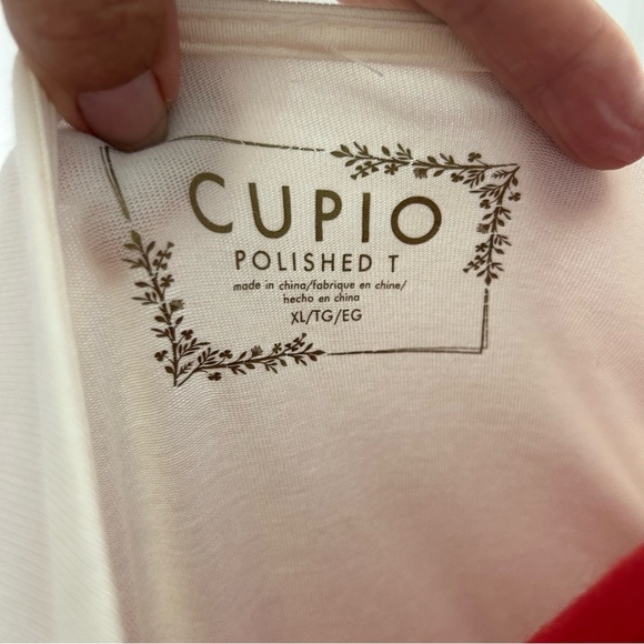 CUPIO Cream V-Neck Women's Polished T XL - Picture 5 of 6